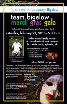 Team Bigelow Mardi Gras Gala benefiting Jeremy Bigelow